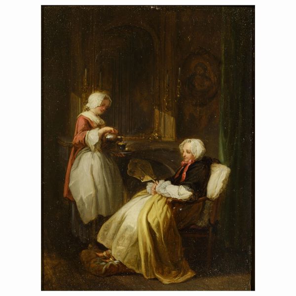 Attribuito a Étienne Jeaurat  - Asta ARCADE I DIPINTI DAL SECOLO XVI AL XVIII E OPERE DALLA RACCOLTA DI ANTONIO PAOLUCCI - Associazione Nazionale - Case d'Asta italiane