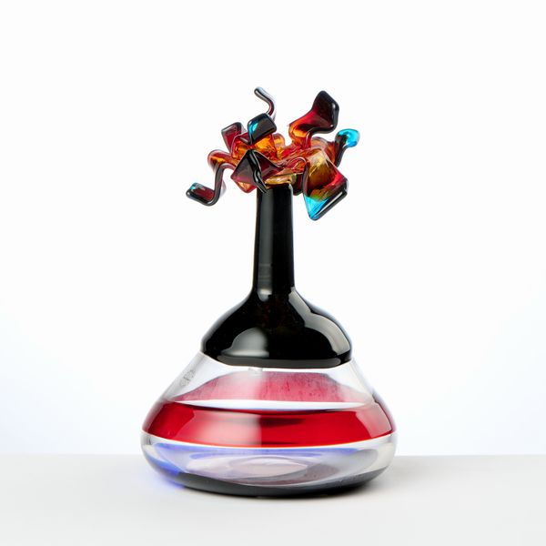 Salviati bottiglia con tappo in vetro soffiato di Murano  - Asta L'Arte della Tavola - Associazione Nazionale - Case d'Asta italiane