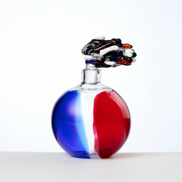 Salviati bottiglia con tappo in vetro soffiato di Murano  - Asta L'Arte della Tavola - Associazione Nazionale - Case d'Asta italiane