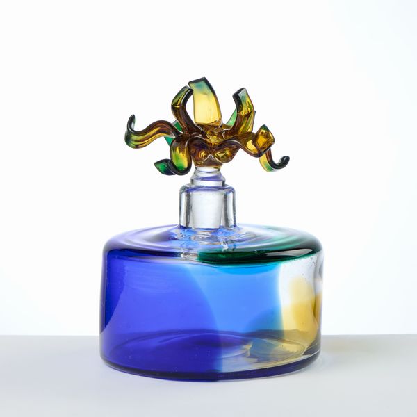 Salviati bottiglia con tappo in vetro soffiato di Murano  - Asta L'Arte della Tavola - Associazione Nazionale - Case d'Asta italiane