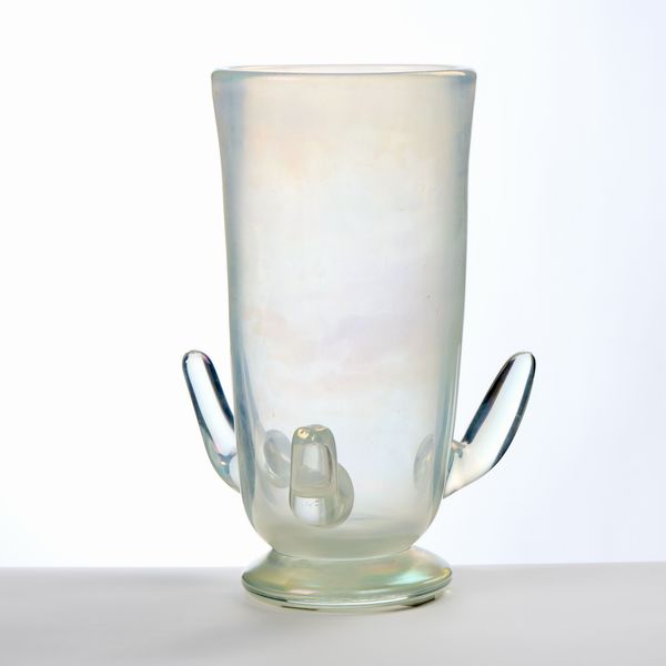 Grande vaso cilindrico in vetro soffiato luminescente  - Asta L'Arte della Tavola - Associazione Nazionale - Case d'Asta italiane