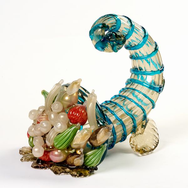 Grande cornucopia in vetro soffiato di Murano  - Asta L'Arte della Tavola - Associazione Nazionale - Case d'Asta italiane