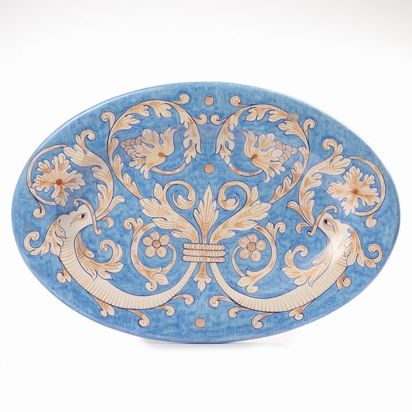 F.lli Mari Deruta grande piatto ovale in ceramica  - Asta L'Arte della Tavola - Associazione Nazionale - Case d'Asta italiane