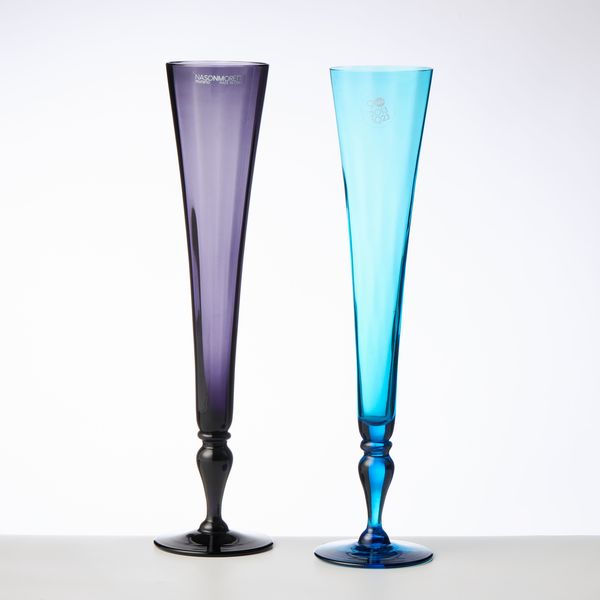 Nason Moretti due flte in vetro di Murano  - Asta L'Arte della Tavola - Associazione Nazionale - Case d'Asta italiane