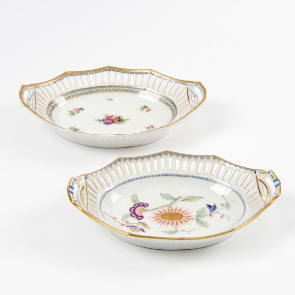 Ginori Pittoria di Doccia due cestine ovali in porcellana  - Asta L'Arte della Tavola - Associazione Nazionale - Case d'Asta italiane