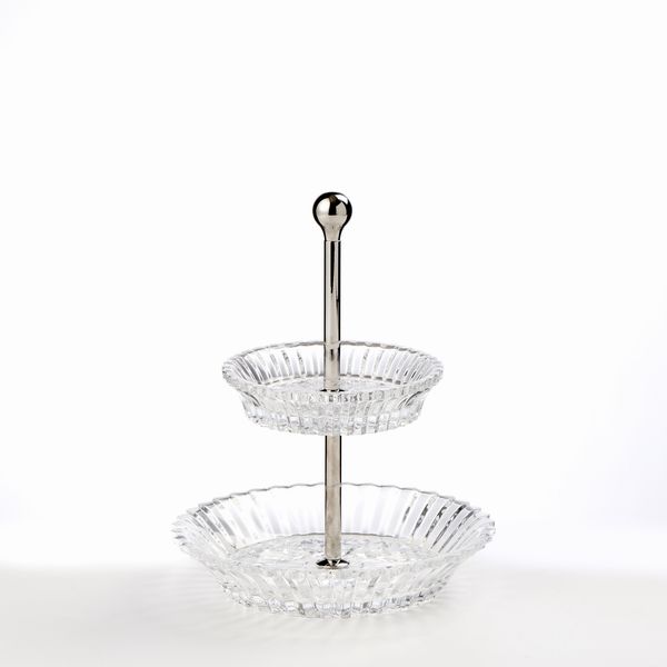 Baccarat Mille Nuit alzata in cristallo a due piani  - Asta L'Arte della Tavola - Associazione Nazionale - Case d'Asta italiane