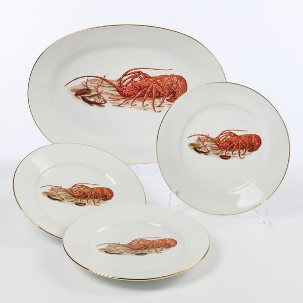 Richard Ginori Aragosta servizio da tavola in porcellana  - Asta L'Arte della Tavola - Associazione Nazionale - Case d'Asta italiane
