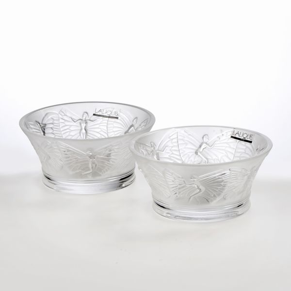 Lalique coppia di portacandele circolari in cristallo  - Asta L'Arte della Tavola - Associazione Nazionale - Case d'Asta italiane