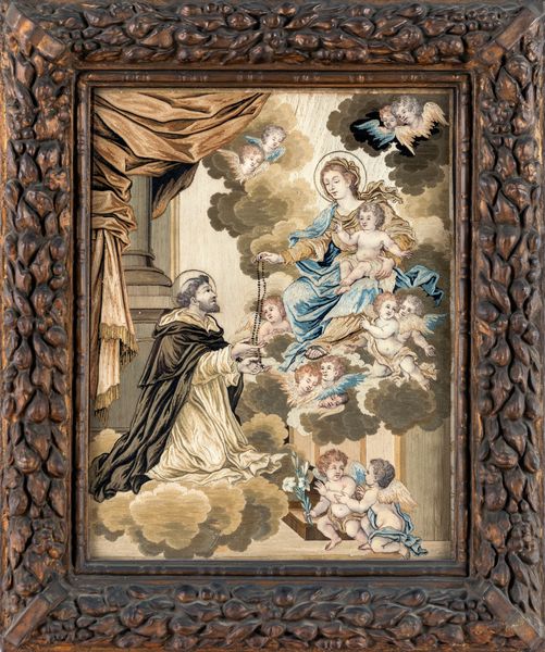 Marianna Elmo : La Vergine col Bambino consegna il rosario a San Domenico  - Asta Collezioni Private - Mobili, Oggetti d'Arte e Dipinti Antichi e del XIX Secolo - Associazione Nazionale - Case d'Asta italiane