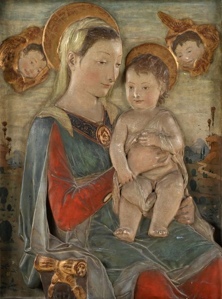 Madonna col Bambino, nei modi di Antonio Rossellino, Toscana, fine XIX/inizi XX secolo  - Asta Collezioni Private - Mobili, Oggetti d'Arte e Dipinti Antichi e del XIX Secolo - Associazione Nazionale - Case d'Asta italiane