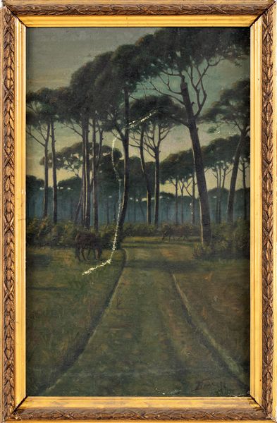 Bertuzzi (Scuola italiana del XX secolo) : Cavalli in una pineta  - Asta Collezioni Private - Mobili, Oggetti d'Arte e Dipinti Antichi e del XIX Secolo - Associazione Nazionale - Case d'Asta italiane