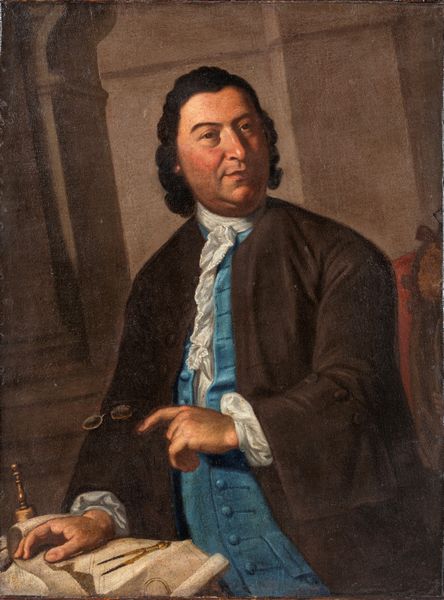 PITTORE DEL XVIII SECOLO : Ritratto di gentiluomo architetto  - Asta Collezioni Private - Mobili, Oggetti d'Arte e Dipinti Antichi e del XIX Secolo - Associazione Nazionale - Case d'Asta italiane