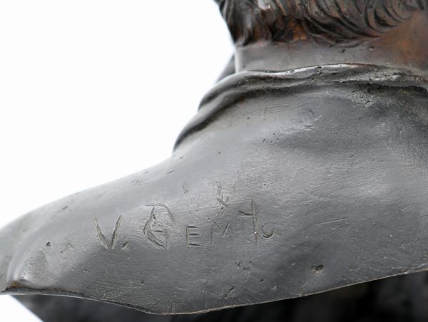 Vincenzo Gemito : Ritratto del pittore Ernest Meissonier  - Asta Collezioni Private - Mobili, Oggetti d'Arte e Dipinti Antichi e del XIX Secolo - Associazione Nazionale - Case d'Asta italiane