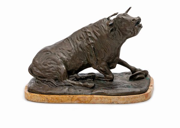 Francisco Bonilla Villalba : La morte del toro  - Asta Collezioni Private - Mobili, Oggetti d'Arte e Dipinti Antichi e del XIX Secolo - Associazione Nazionale - Case d'Asta italiane