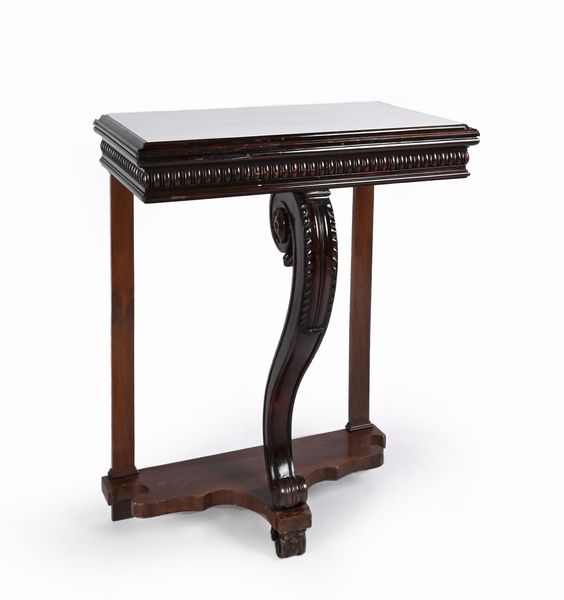 Console in legno con piano in marmo bianco, inizi del XX secolo  - Asta Collezioni Private - Mobili, Oggetti d'Arte e Dipinti Antichi e del XIX Secolo - Associazione Nazionale - Case d'Asta italiane