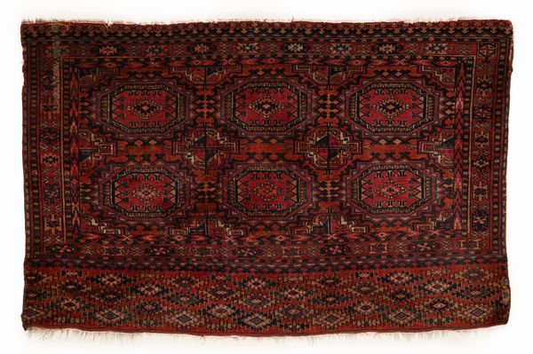 Sacca Turkmena a Losanghe (Chuval o Torba)  - Asta Collezioni Private - Mobili, Oggetti d'Arte e Dipinti Antichi e del XIX Secolo - Associazione Nazionale - Case d'Asta italiane