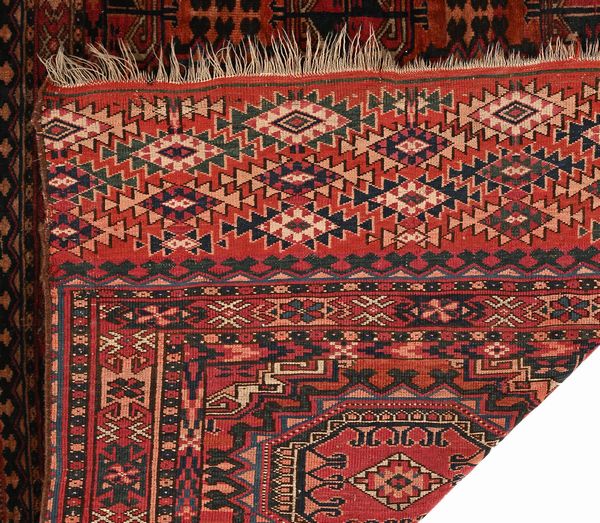 Sacca Turkmena a Losanghe (Chuval o Torba)  - Asta Collezioni Private - Mobili, Oggetti d'Arte e Dipinti Antichi e del XIX Secolo - Associazione Nazionale - Case d'Asta italiane