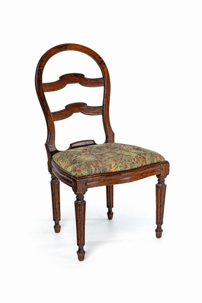 Ladder-back chair in legno patinato, Inghilterra, fine XVIII secolo  - Asta Collezioni Private - Mobili, Oggetti d'Arte e Dipinti Antichi e del XIX Secolo - Associazione Nazionale - Case d'Asta italiane