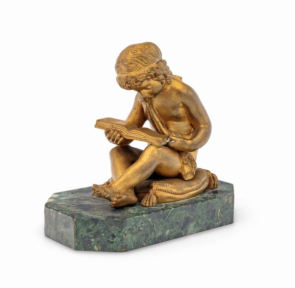 Charles Gabriel Sauvage noto come Lemire : Bimbo che legge  - Asta Collezioni Private - Mobili, Oggetti d'Arte e Dipinti Antichi e del XIX Secolo - Associazione Nazionale - Case d'Asta italiane