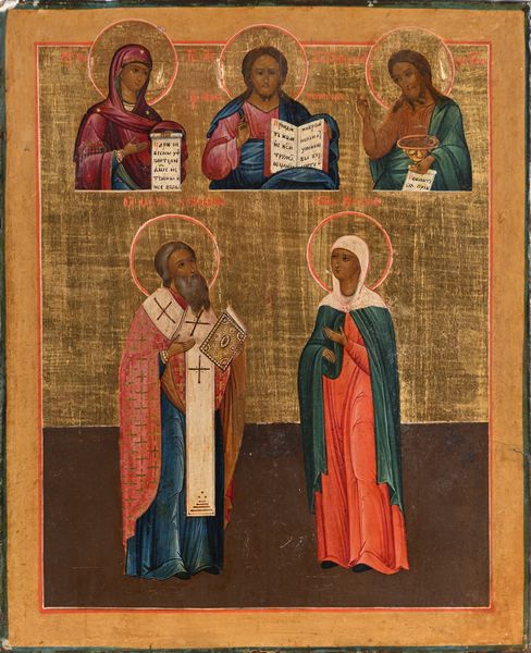 Iconografo russo del XIX secolo : Deisis fondo oro con due figure di santi  - Asta Collezioni Private - Mobili, Oggetti d'Arte e Dipinti Antichi e del XIX Secolo - Associazione Nazionale - Case d'Asta italiane