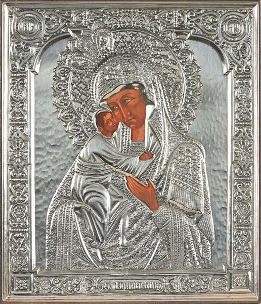 Iconografo russo della prima metà del XX secolo : Madonna col Bambino  - Asta Collezioni Private - Mobili, Oggetti d'Arte e Dipinti Antichi e del XIX Secolo - Associazione Nazionale - Case d'Asta italiane