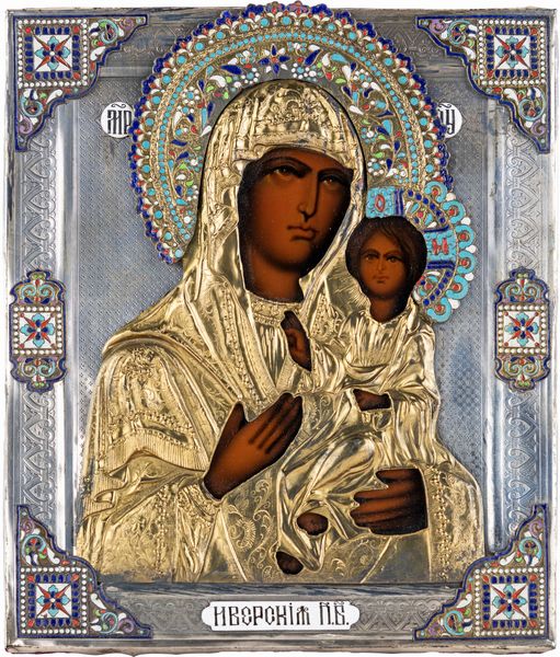 Iconografo russo della prima metà del XX secolo : Madre di Dio di Smolensk  - Asta Collezioni Private - Mobili, Oggetti d'Arte e Dipinti Antichi e del XIX Secolo - Associazione Nazionale - Case d'Asta italiane