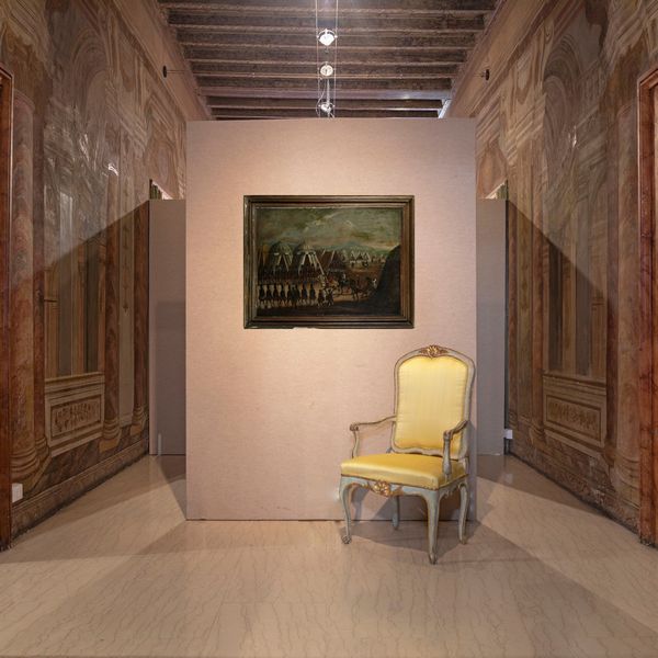 PITTORE DEL XVIII SECOLO : Accampamento militare  - Asta Collezioni Private - Mobili, Oggetti d'Arte e Dipinti Antichi e del XIX Secolo - Associazione Nazionale - Case d'Asta italiane
