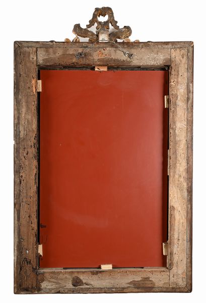 Specchiera in legno color noce e legno dorato, Roma, XVIII secolo  - Asta Collezioni Private - Mobili, Oggetti d'Arte e Dipinti Antichi e del XIX Secolo - Associazione Nazionale - Case d'Asta italiane