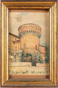 Vignali (Scuola Italiana inizi del XX secolo) - Il castello dei Marchesi Malvezzi Campeggi a Dozza