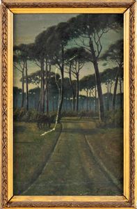 Bertuzzi (Scuola italiana del XX secolo) - Cavalli in una pineta