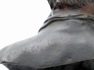 Vincenzo Gemito : Ritratto del pittore Ernest Meissonier  - Asta Collezioni Private - Mobili, Oggetti d'Arte e Dipinti Antichi e del XIX Secolo - Associazione Nazionale - Case d'Asta italiane