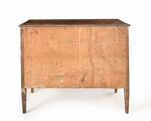 Cassettone in noce con filettature intarsiate, fine del XIX secolo  - Asta Collezioni Private - Mobili, Oggetti d'Arte e Dipinti Antichi e del XIX Secolo - Associazione Nazionale - Case d'Asta italiane