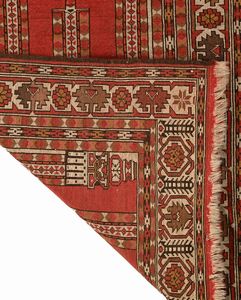 Preghiera Yomut, Turkmenistan, fine XIX - inizio XX secolo  - Asta Collezioni Private - Mobili, Oggetti d'Arte e Dipinti Antichi e del XIX Secolo - Associazione Nazionale - Case d'Asta italiane