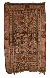 Tappeto Kilim Anatolico, Turchia, Fine XIX - Inizio XX secolo  - Asta Collezioni Private - Mobili, Oggetti d'Arte e Dipinti Antichi e del XIX Secolo - Associazione Nazionale - Case d'Asta italiane