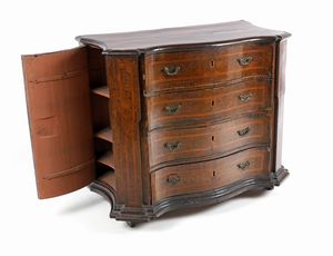 Cassettone in noce, Ferrara, XVIII secolo  - Asta Collezioni Private - Mobili, Oggetti d'Arte e Dipinti Antichi e del XIX Secolo - Associazione Nazionale - Case d'Asta italiane