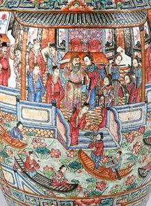 Coppia di grandi vasi in porcellana policroma, Cina, Dinastia Qing, XIX secolo  - Asta Collezioni Private - Mobili, Oggetti d'Arte e Dipinti Antichi e del XIX Secolo - Associazione Nazionale - Case d'Asta italiane