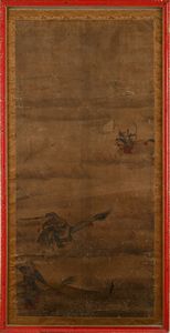 Lizhou raffigurante guerrieri a cavallo, Cina, dinastia Qing, XIX secolo  - Asta Collezioni Private - Mobili, Oggetti d'Arte e Dipinti Antichi e del XIX Secolo - Associazione Nazionale - Case d'Asta italiane