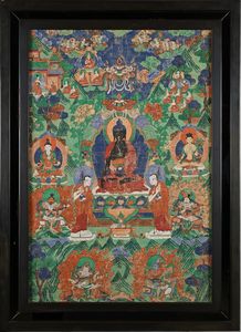 Antico thangka tibetano  - Asta Collezioni Private - Mobili, Oggetti d'Arte e Dipinti Antichi e del XIX Secolo - Associazione Nazionale - Case d'Asta italiane