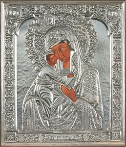 Iconografo russo della prima metà del XX secolo - Madonna col Bambino