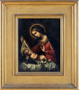 PITTORE DEL XVIII SECOLO - Madonna con Bambino