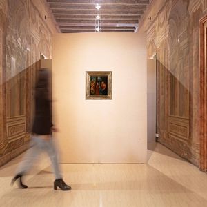 PITTORE DEL XVI SECOLO : Santa Vergine con Fedeli  - Asta Collezioni Private - Mobili, Oggetti d'Arte e Dipinti Antichi e del XIX Secolo - Associazione Nazionale - Case d'Asta italiane