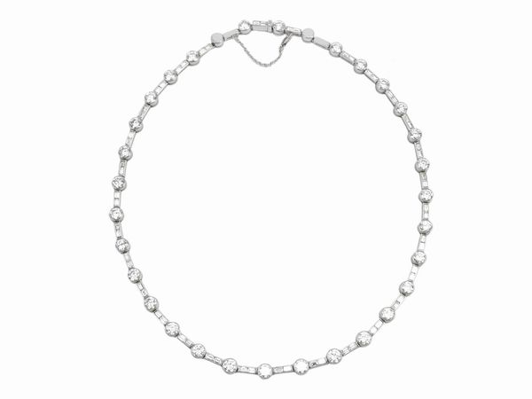 Importante collana rivire in oro bianco e diamanti  - Asta I gioielli di Rosa Segreto Annigoni - Associazione Nazionale - Case d'Asta italiane