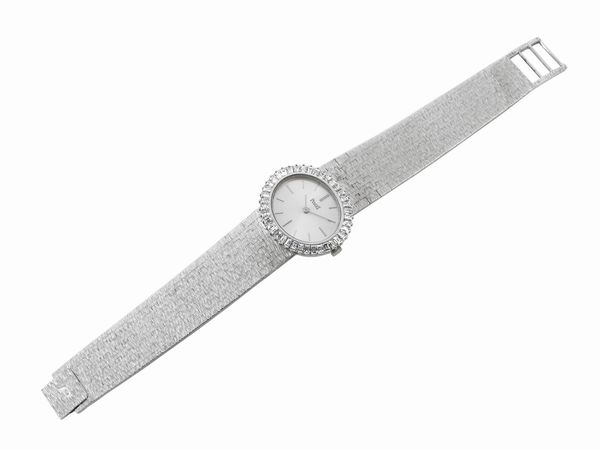 Piaget, orologio da polso per donna in oro bianco con diamanti  - Asta I gioielli di Rosa Segreto Annigoni - Associazione Nazionale - Case d'Asta italiane
