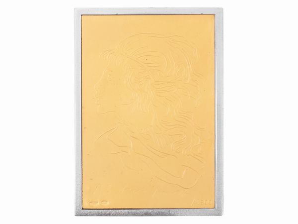 Pietro Annigoni : Quattro incisioni su lastra in oro 999,8/1000 con supporto in argento 925/1000  - Asta I gioielli di Rosa Segreto Annigoni - Associazione Nazionale - Case d'Asta italiane