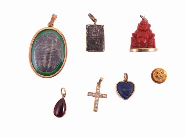 Miscellanea di accessori in oro giallo e pietre  - Asta I gioielli di Rosa Segreto Annigoni - Associazione Nazionale - Case d'Asta italiane