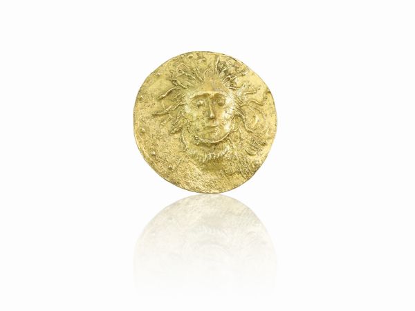 Pietro Annigoni : Medaglia a bassorilievo in oro giallo  - Asta I gioielli di Rosa Segreto Annigoni - Associazione Nazionale - Case d'Asta italiane