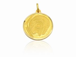 Pietro Annigoni - Medaglia pendente in oro giallo con segno zodiacale dell'Ariete, Anni Settanta