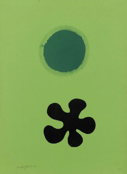 Adolph Gottlieb : Green Ground - Black Form  - Asta ARTE CONTEMPORANEA - Associazione Nazionale - Case d'Asta italiane