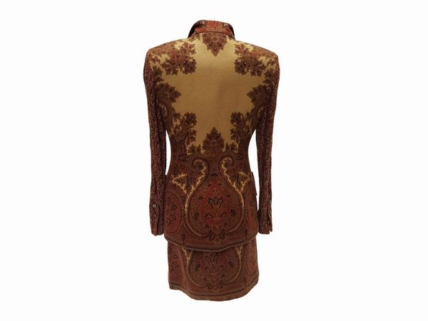 Valentino - Completo tre pezzi in lana fantasia nei toni del marrone  - Asta Vintagemania - Associazione Nazionale - Case d'Asta italiane