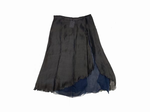 Emporio Armani - Gonna in chiffon grigio e voile blu  - Asta Vintagemania - Associazione Nazionale - Case d'Asta italiane